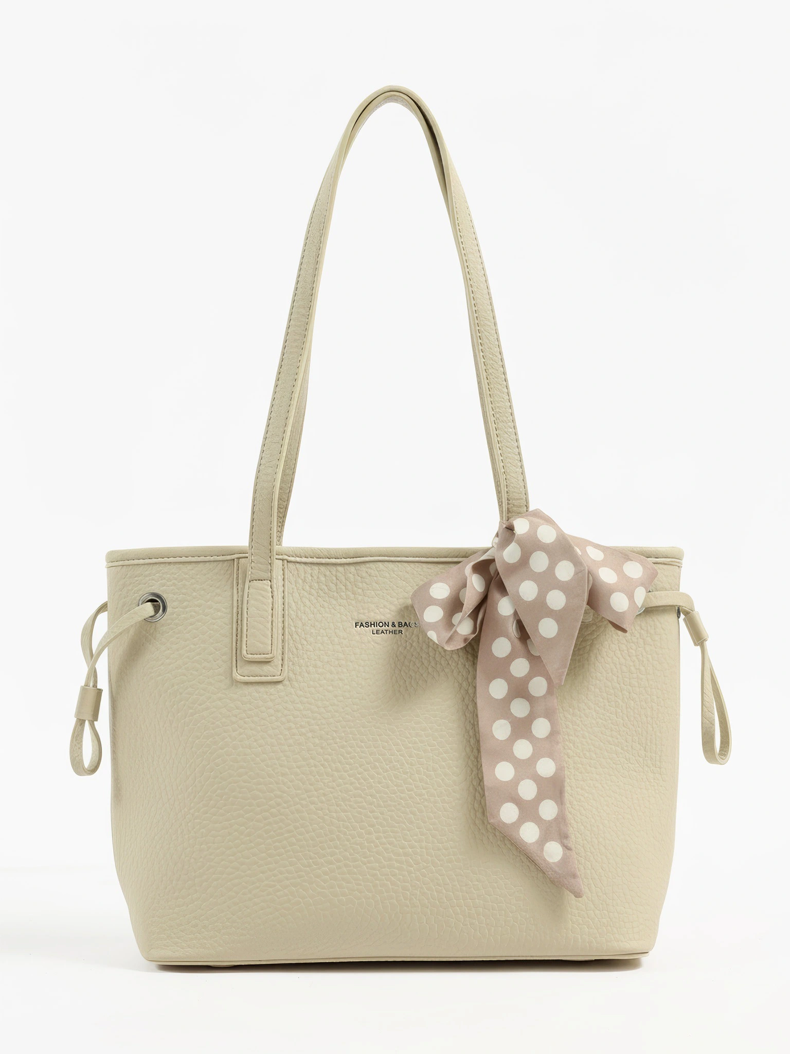 Сумка-тоут со стяжками по бокам и декоративным платком в ассортименте